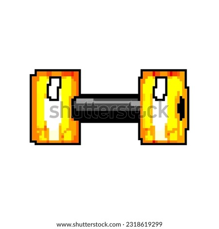 heavy dumbbell game pixel art retro vector. bit heavy dumbbell. old vintage illustration