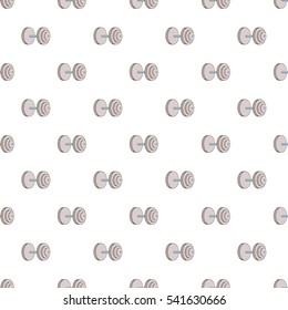 Heavy dumbbell pattern. Cartoon illustration of heavy dumbbell vector pattern for web