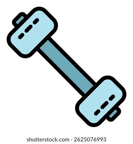 Ícone de haltere grosso. Contorno pesado dumbell ícone vetor cor plana isolado