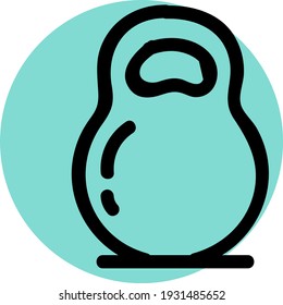 Heavy dumbell, illustration, vector on white background.