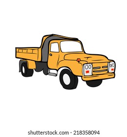 Heavy dumping truck cartoon vector