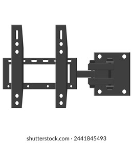 Heavy duty adjustable TV wall mount vector cartoon illustration isolated on a white background.
