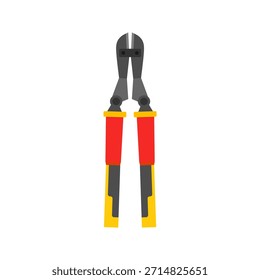 Una Ilustración vectorial de diseño plano de corte de pernos de alta resistencia aislada sobre fondo blanco. Perfecto para diseños relacionados con hardware, construcción y trabajos difíciles. Ideal para construcción, reparación de hardware