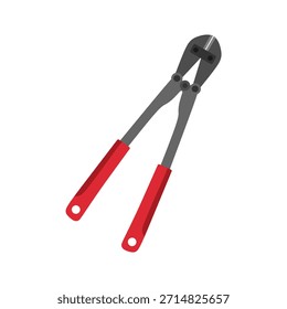 Una Ilustración vectorial de diseño plano de corte de pernos de alta resistencia aislada sobre fondo blanco. Perfecto para diseños relacionados con hardware, construcción y trabajos difíciles. Ideal para construcción, reparación de hardware