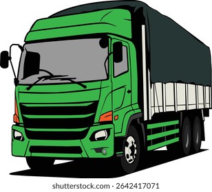 Heavy Duty Cargo Truck Vector Illustration – Commercial Vehicle Design for Logistics, Transport, and Industrial Projects