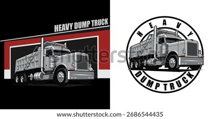 Heavy Duty Construction Truck Vector Art