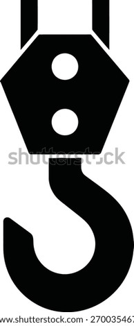 Heavy Duty Crane Hook Icon - Lifting, Construction, and Industrial Power Vector Silhouette