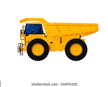 Heavy Duty Dump Truck Tipper Drawing On White