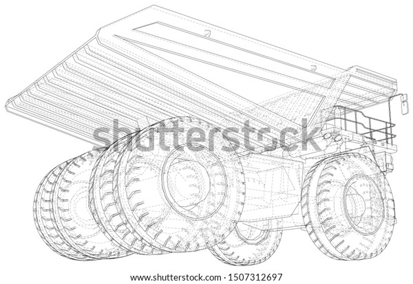 Heavy Duty Dump Truck Tipper Drawing Stock Vector (Royalty Free ...