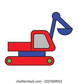 A heavy duty excavator for civil works - Illustration  - Machinery vector 