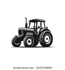 Trator agrícola pesado isolado vetor gráfico isolado ideal para adesivos de decalques ou marca de negócios agrícola limpo e poderoso projeto de máquina