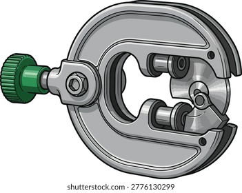 Heavy duty pipe cutter tool with green adjustment knob for plumbing and copper tube installations plumbing equipment hardware maintenance construction industrial workshop renovation