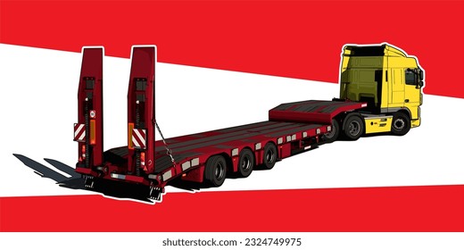 Heavy Duty Towing Truck Trailer Vector