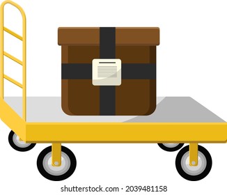 Heavy duty trolley, illustration, vector on white background.