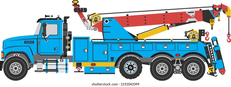 Heavy Duty Wrecker Tow Truck Vector