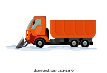 Heavy Equipment cleans the road from the snow