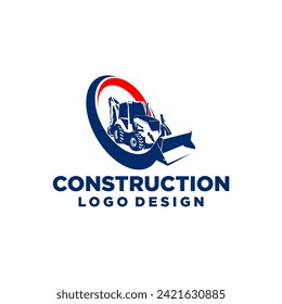 Heavy Equipment Construction Manufacturers Logo Design Template Vector