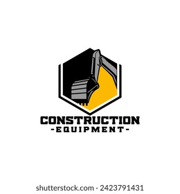 Heavy Equipment Construction Manufacturers Logo Design Template Vector