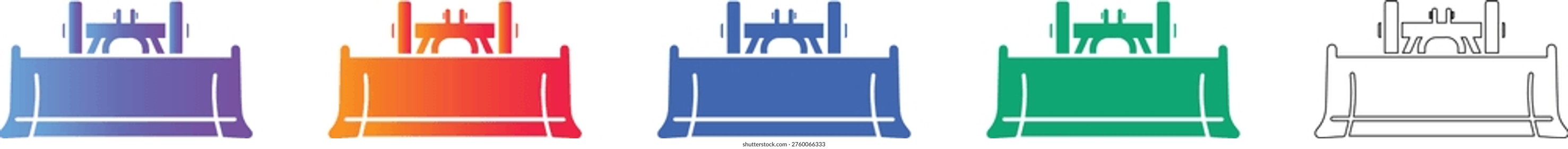Heavy Equipment Dozer Blade Vector Set