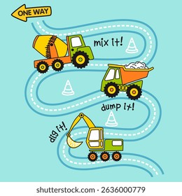 motorista de veículos pesados. Ilustração de desenho animado vetorial