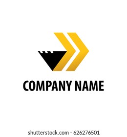 heavy equipment emblem logo vector
