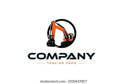 Heavy Equipment excavator logo. Construction logo.