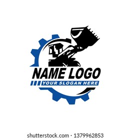 heavy equipment industry logo concept design