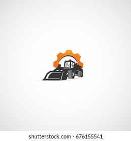 Heavy Equipment, Loader and Gear logo.