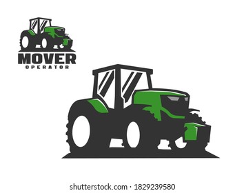 Heavy equipment logo vector for construction company. Tractor logo template vector. Creative tractor illustration for logo template.