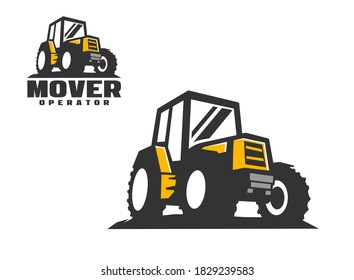 Logo für schwere Ausrüstung, Vektorgrafik für Bauunternehmen. Traktor Logo Vorlage Vektorgrafik. Kreative Traktorgrafik für Logo-Vorlage.
