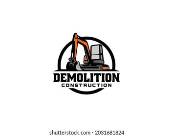 Logo für schwere Ausrüstung, Vektorgrafik für Bauunternehmen. Bagger Logo Vorlage Vektorgrafik. Kreative Baggergrafik für Logo-Vorlage.