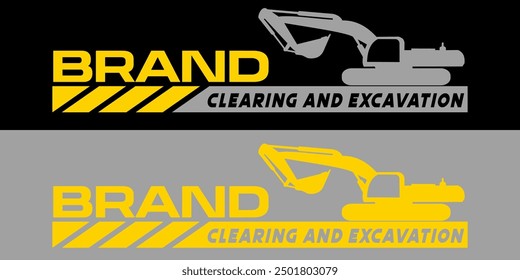 Heavy equipment logo vector for construction company