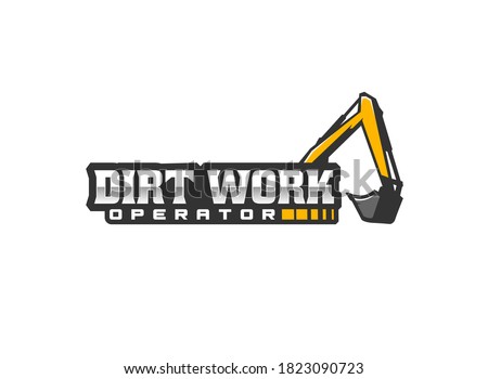 Heavy equipment logo vector for construction company. Excavator logo template vector. Creative excavator illustration for logo template.
