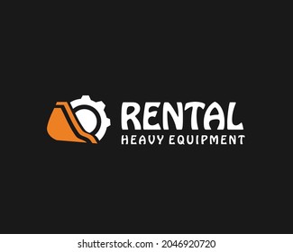 heavy equipment rental logo design concept