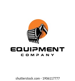 Heavy equipment rental and service logo design vector	
