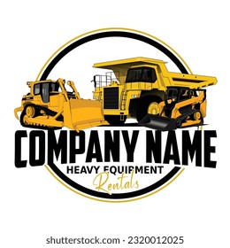 Heavy equipment rentals company logo on white background