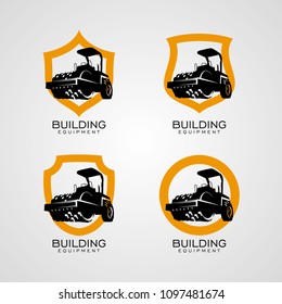 Heavy Equipment Roller Logo Designs Template