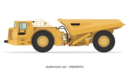 Heavy Equipment Side View Vector Isolated Illustration