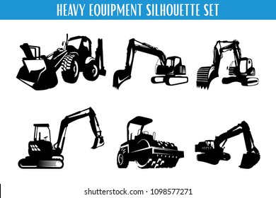 Heavy Equipment Silhouette Set