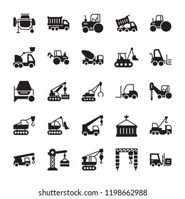 Heavy Equipment Solid Icons 