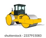 heavy equipment, yellow road rollers with a background