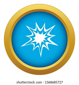 Heavy explosion icon blue vector isolated on white background for any design