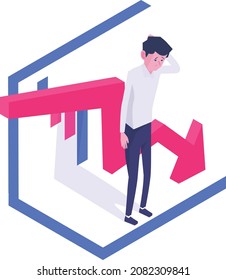 a heavy fall graph with man