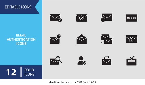Heavy filled email authentication graphics created for account access protection identity verification tools cyber safety dashboards and secure login portals