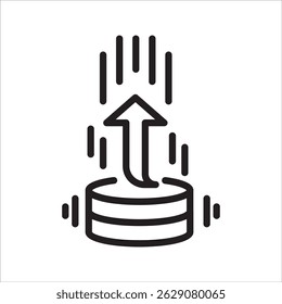 Ícone de linha simples de saída de dados de Fluxo Pesado