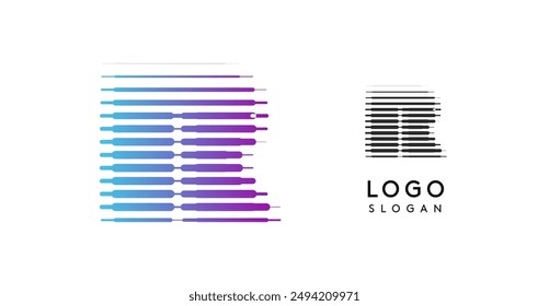 Heavy futuristic tech-inspired letter R, dynamic gradient logo, bold space letter for impactful modern branding, innovative logo, contemporary design, cutting-edge typography. Vector monogram