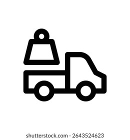 Heavy goods vehicle. Editable stroke vector icon.