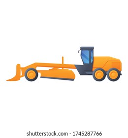Heavy grader machine icon. Cartoon of heavy grader machine vector icon for web design isolated on white background