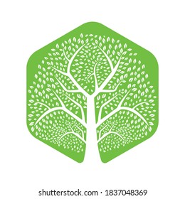 Heavy Green Tree Vector Template Design. Tree Vector Design.