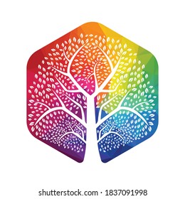 Heavy Green Tree Vector Template Design. Tree Vector Design.
